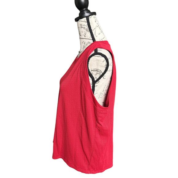New Calia Carrie Underwood Bubble Mesh High Low Tank Top Autumn Rose Red 2X NWT - Picture 4 of 6